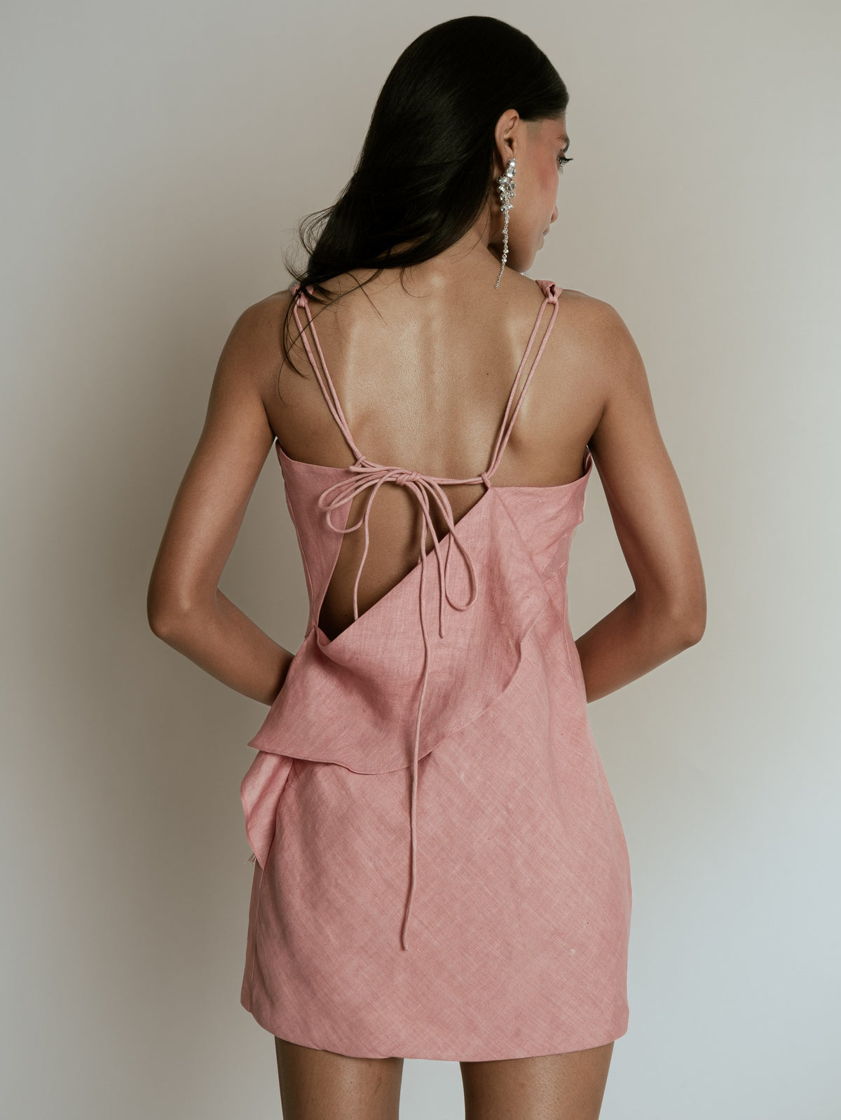 Beaded Grid Mini Dress